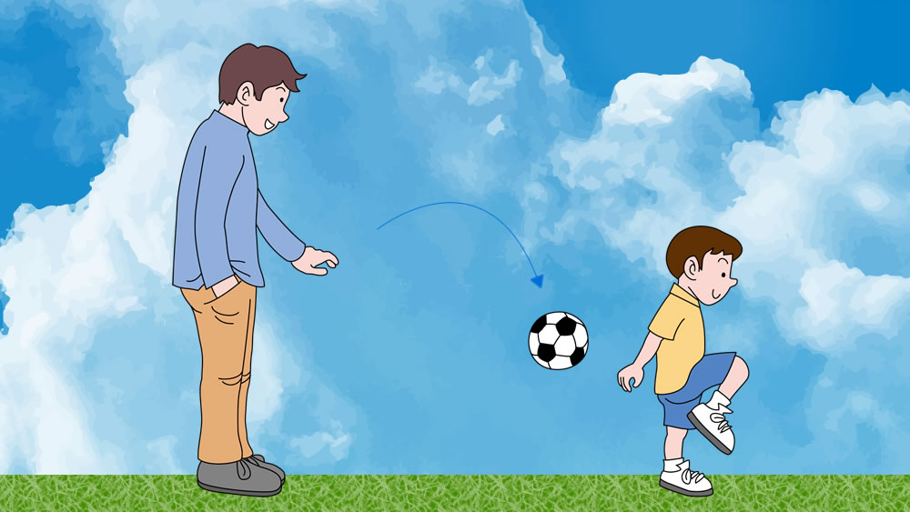 親子でサッカー練習　インサイドキックとインステップキック　その２